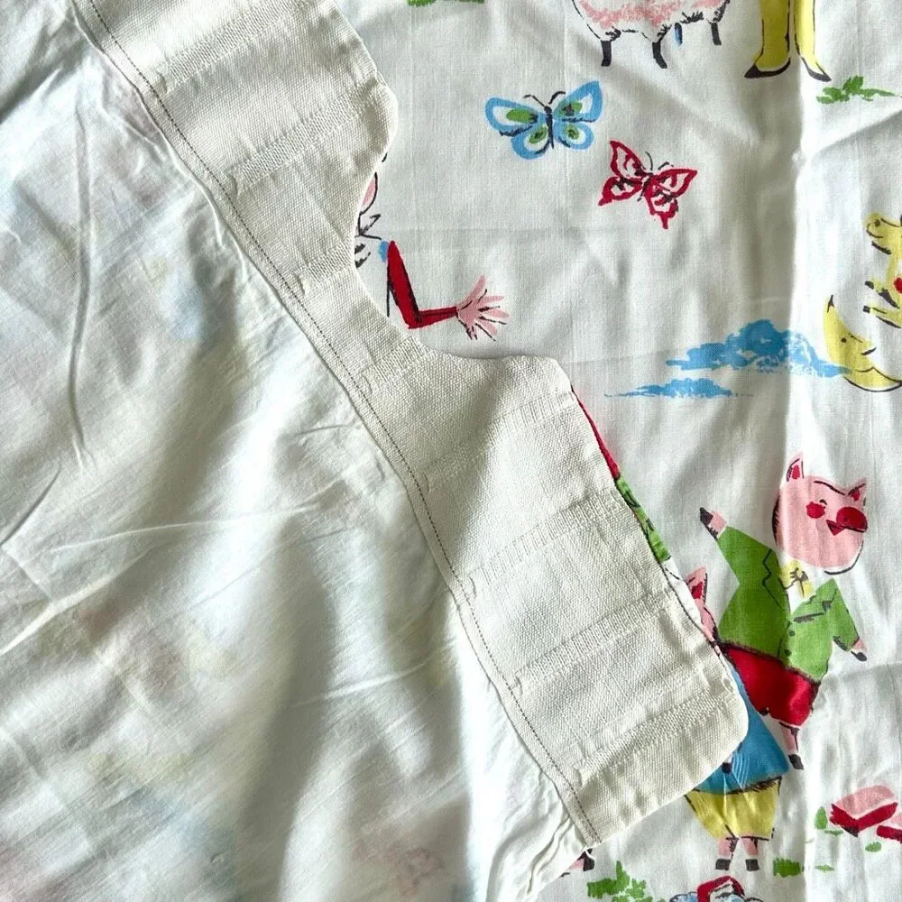 Vintage 60’s Nursery Rhyme Curtain Panel